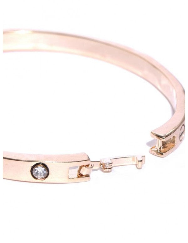 Gold-Plated Handcrafted Bangle-Style Bracelet