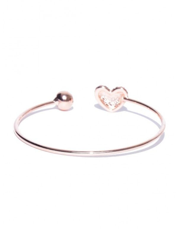 Rose Gold-Plated Stone-Studded Cuff Bracelet