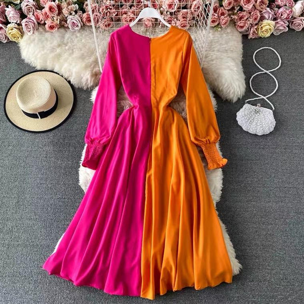 Color Cascade Sheath Gown