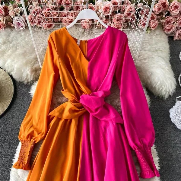 Color Cascade Sheath Gown
