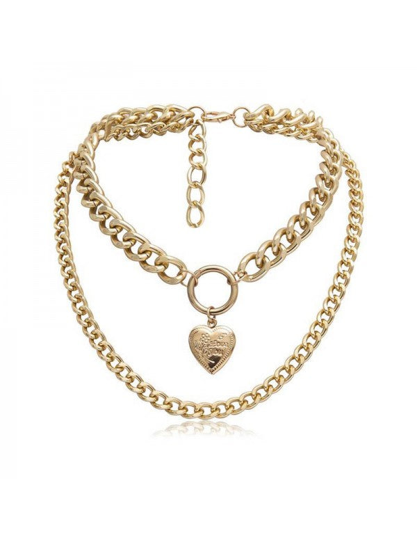Marvelous Heart Gold Plated Necklace For Women/Girls