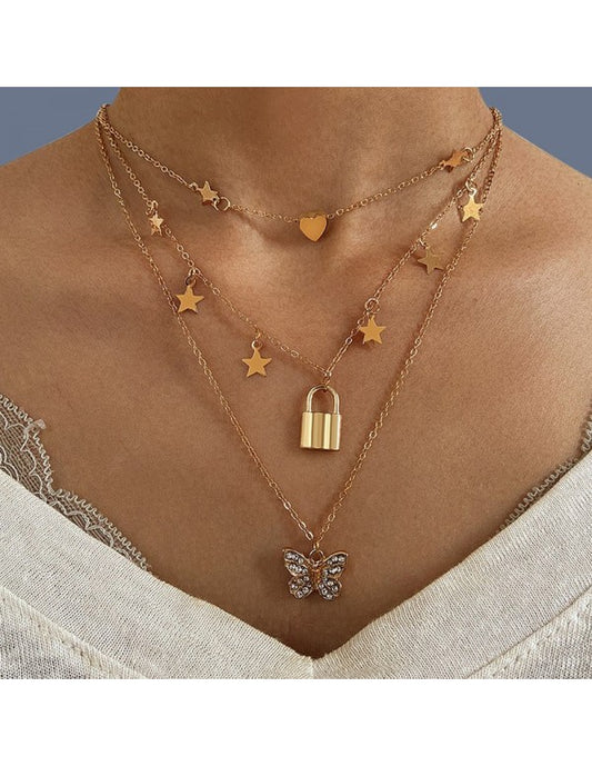 Jewellery For Women Gold Plated Layered Necklace