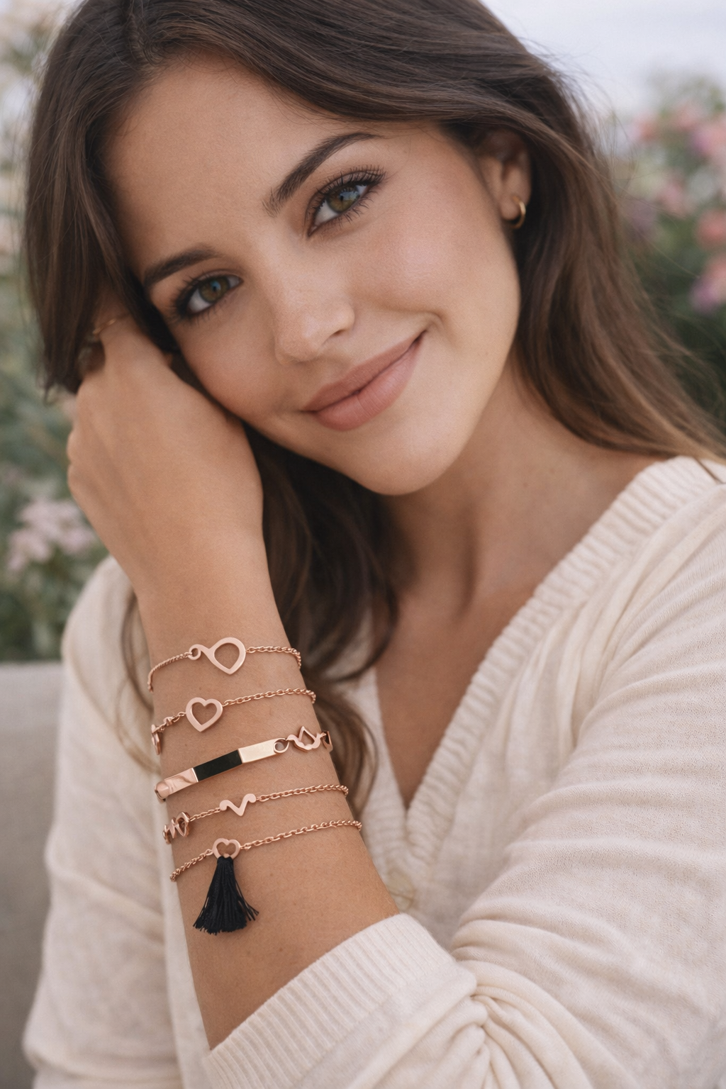Combo of 3 Rose Gold Plated Charm Bracelets