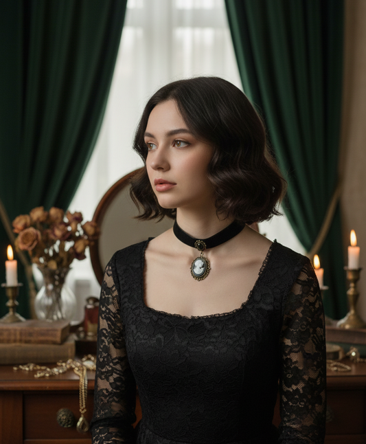 Black neck piece with a Choker Design