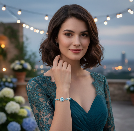 Amazing Crystal Heart Design Silver Plated Fabulous Charm Bracelet For Women/Girls