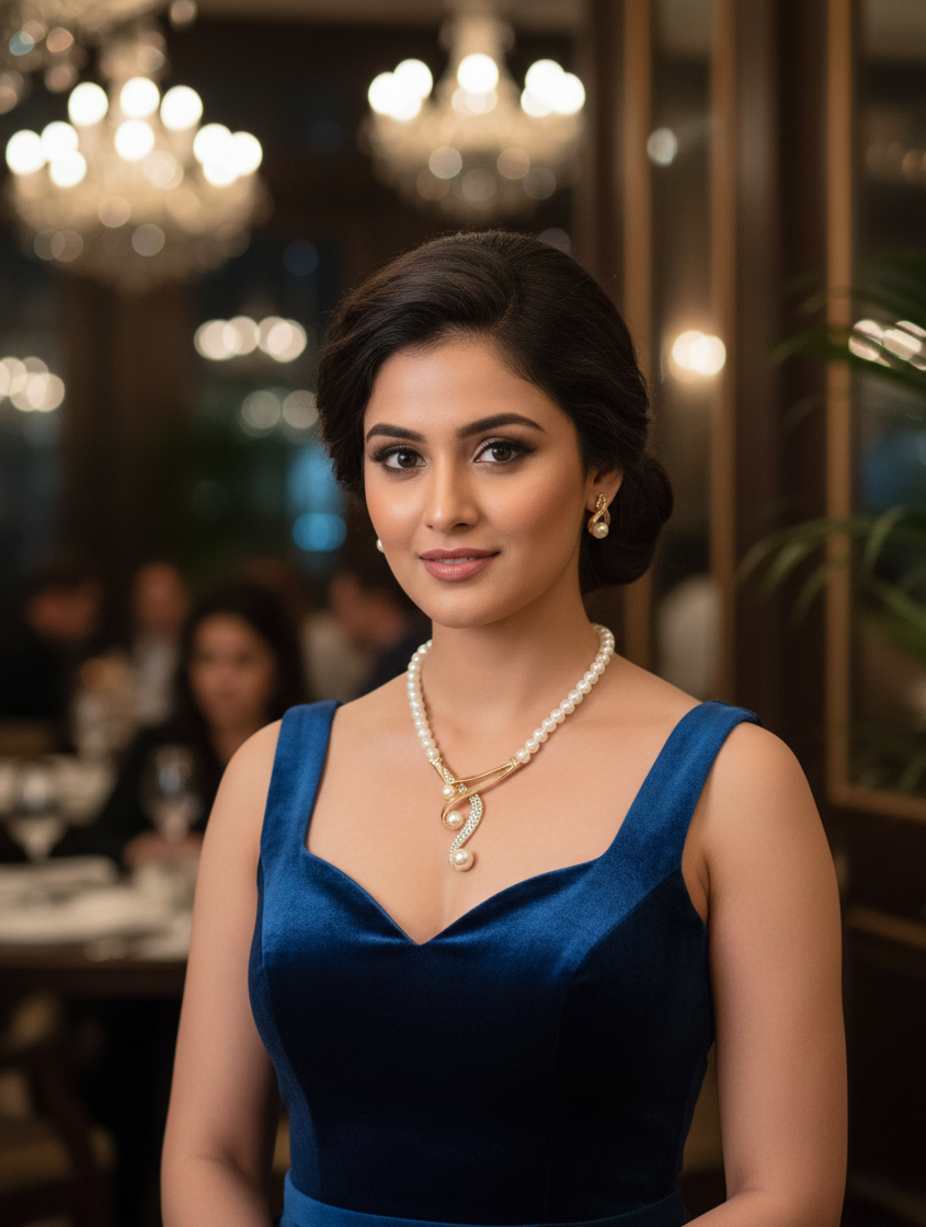 White & Gold-Toned Gold-Plated Pearl-Studded Necklace Set