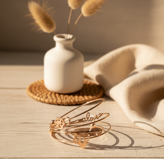 Love & Leaf Charm Bracelet