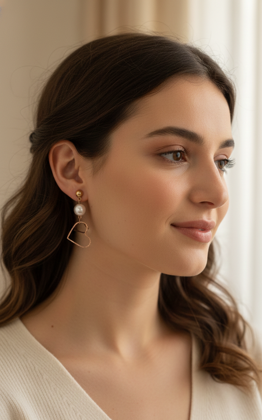 Heart Shaped Golden Earring