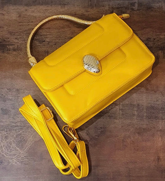 Leather Bag with Snake Handle