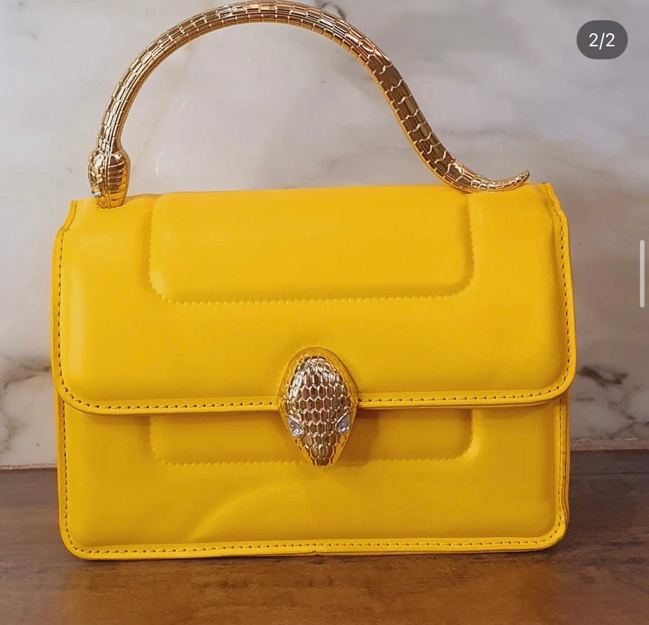 Leather Bag with Snake Handle