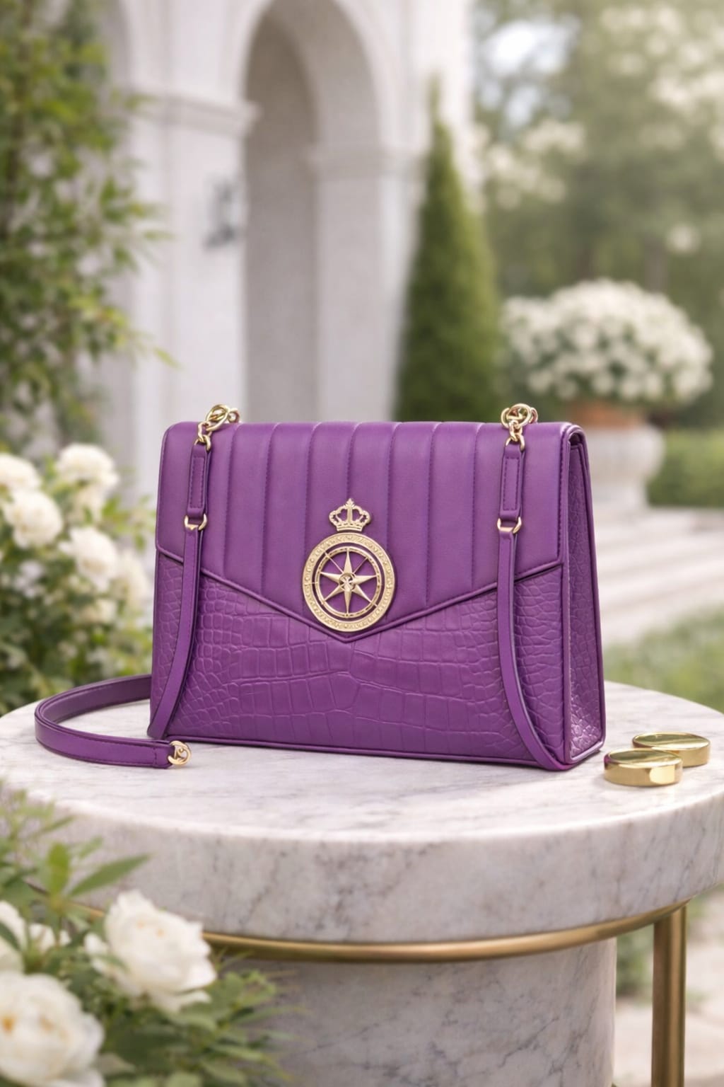 Black Scaled Designed Sling Bag